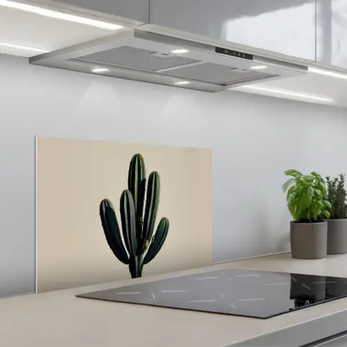 Cactus - Subtiel - Groen keuken achterwand spatscherm klein -3d_schuin