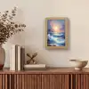 Golven - Zee - Kleurrijk - Rotsen Light Box met kabel (Tafellamp) klein -sfeer2