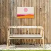 Heuvels - Oranje - Zon - Abstract Tuinposter op houten frame 2 cm dik klein -sfeer4