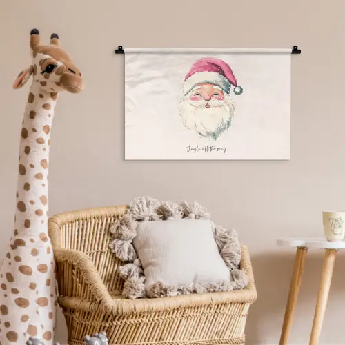 Kerstman - Kerst - Quote - Beige Wandkleed katoen klein -wsfeer5_kind