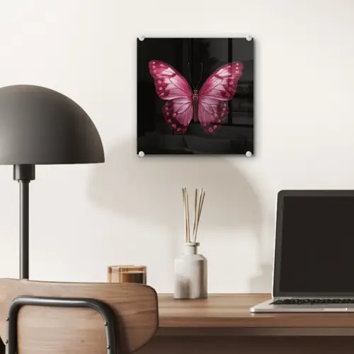 Vlinder - Fuchsia - Grafisch plexiglas 5mm klein -sfeer6