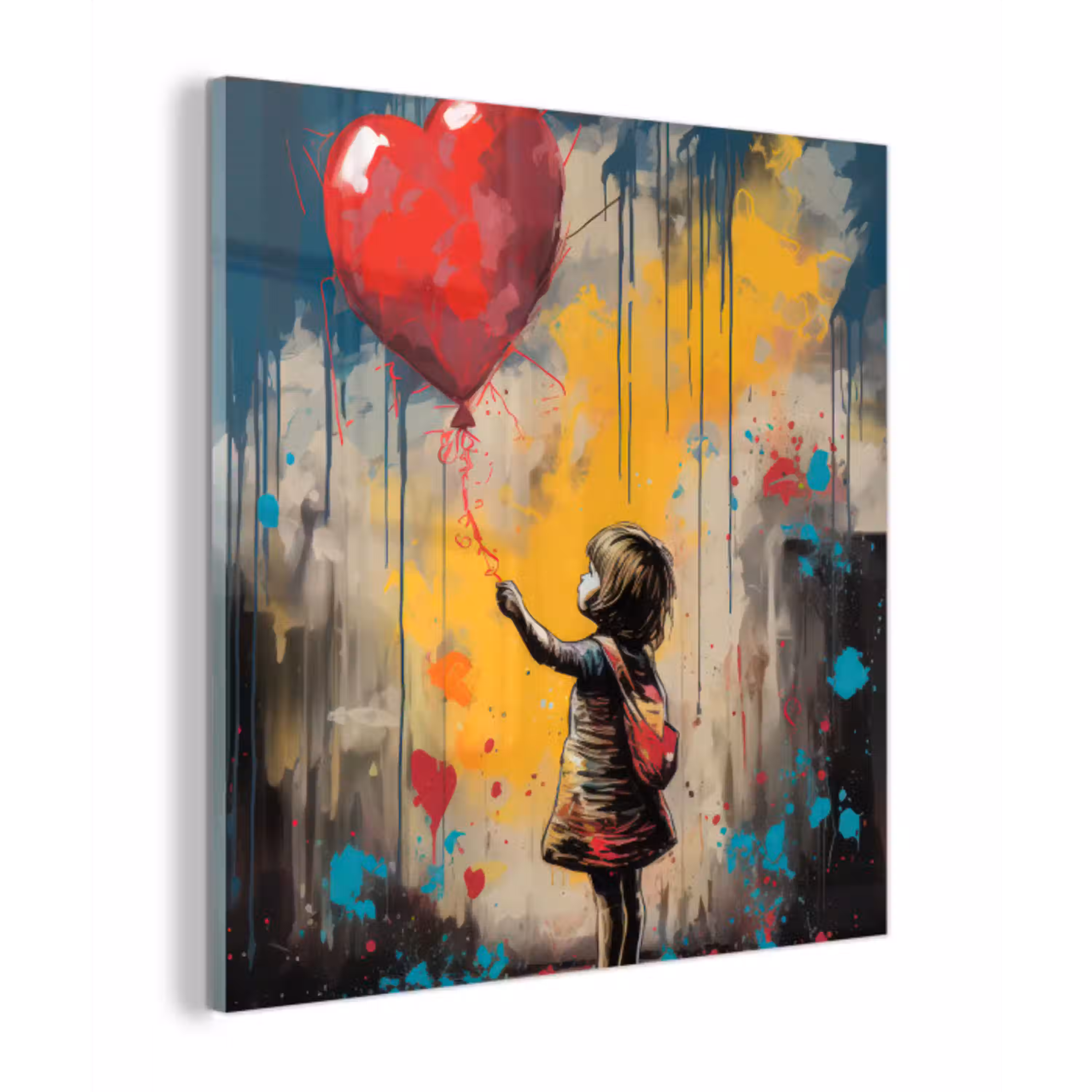 Meisje - Ballon - Hart - Graffiti plexiglas 5mm klein -z3d