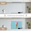 Bolletjes - Schepijs - Hoorntje - Blauw keuken achterwand spatscherm klein -voor_na_NL