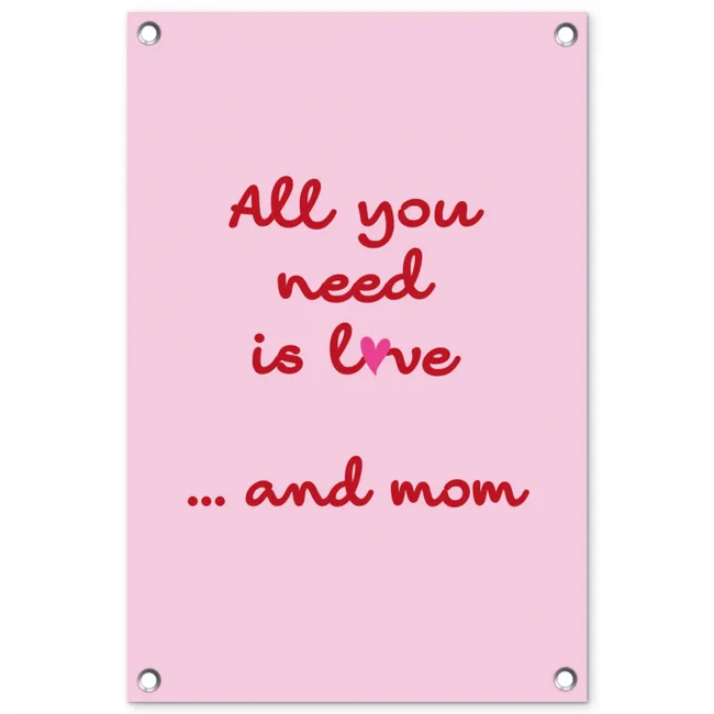 Moeder - Love - Tekst - Rood tuinposter los doek klein -3d