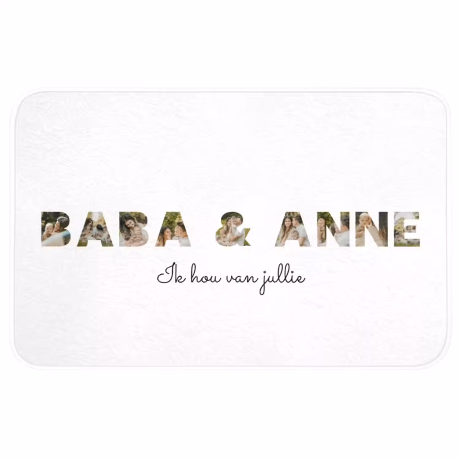 Gepersonaliseerde Wc Mat - Baba & Anne - Lettercollage