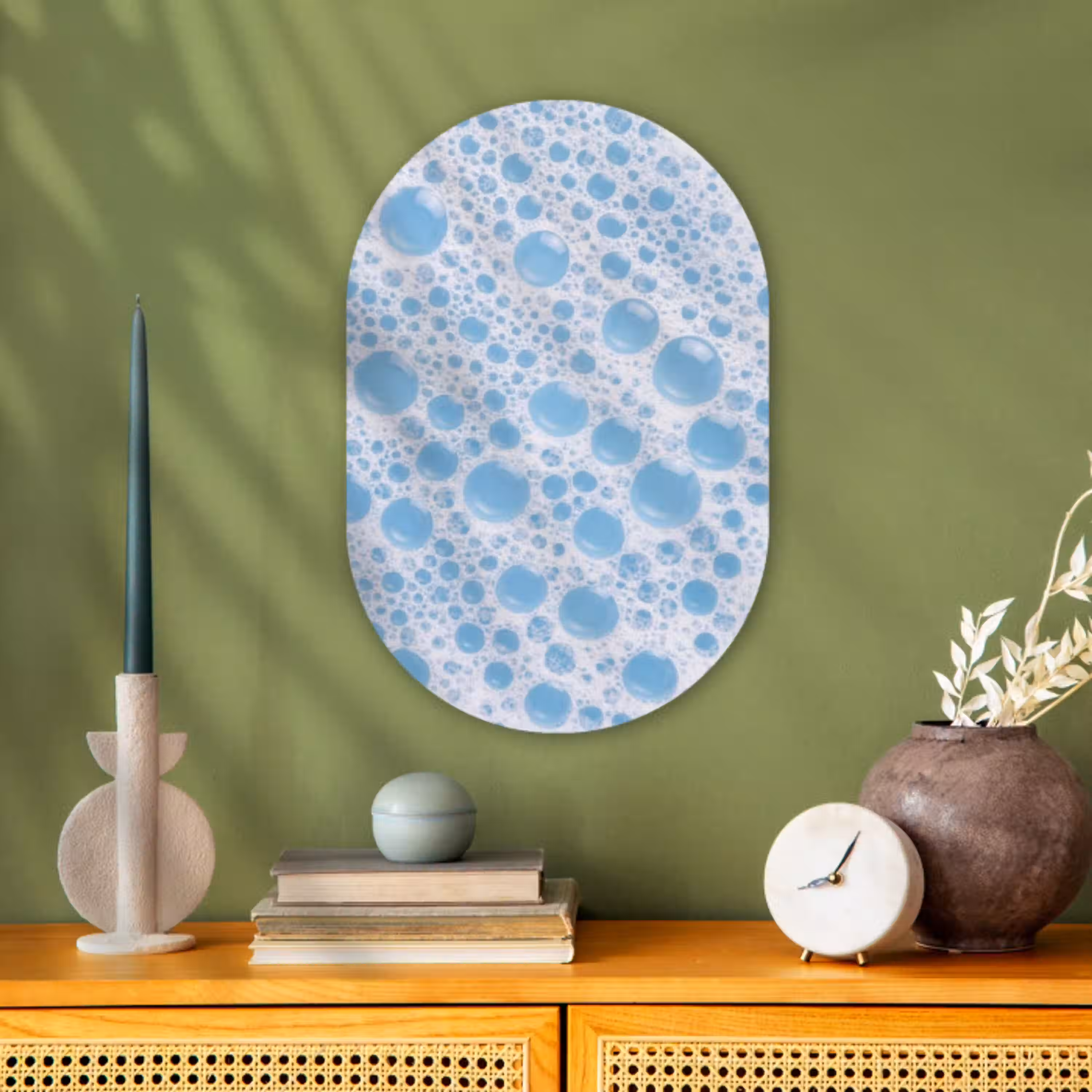Schuim - Bubbels - Blauw Wandcirkel Ovaal Forex klein -sfeer2