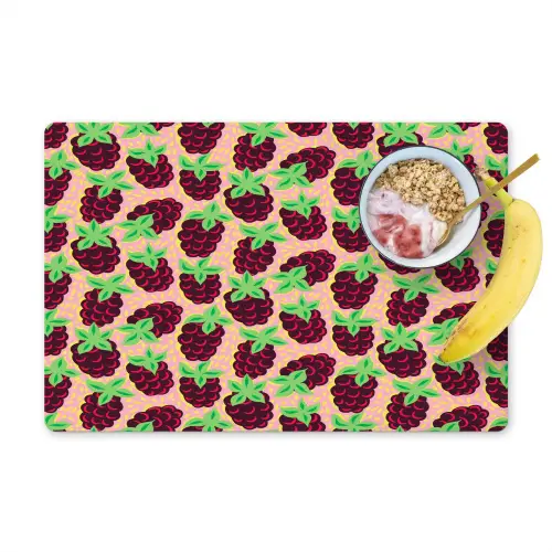 Frambozen - Rood - Roze - Kroonbladeren Placemat vinyl groot 368 -zzzproduct_Kitchenyeah-website