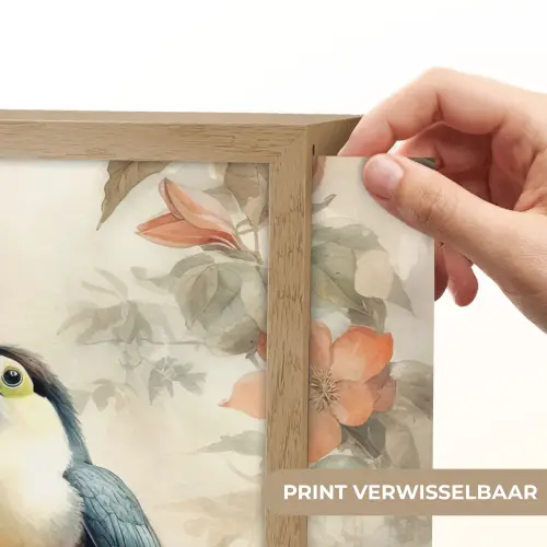 Toekan - Vogels - Bloemen - Tak Light Box met batterij (Wandlamp) middel -USP_websiteprintNL
