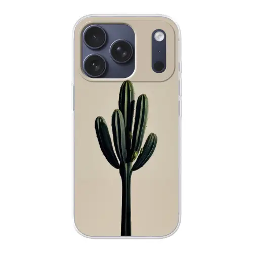 Cactus - Subtiel - Groen Telefoonhoesje iPhone 17 Pro klein -3d