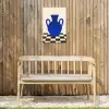 Vaas - Blauw - Geblokt - Modern Tuinposter op houten frame 2 cm dik klein -sfeer4