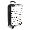 Organische zwarte stippen op witte achtergrond NBS - Handbagage koffer - Kinderen Unisex middel -productfoto_3d