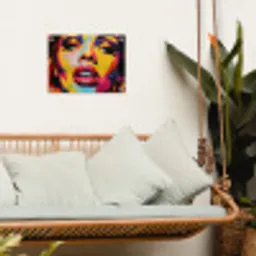 Vrouw - Gezicht - Kleurrijk tuinposter los doek klein -sfeer7