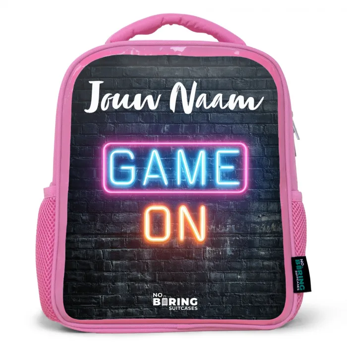 Game - Neon - Muur Kinderrugzak - Roze middel -3d