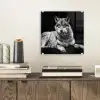 Wilde dieren - Wolf - Zwart - Wit plexiglas 5mm klein -sfeer1