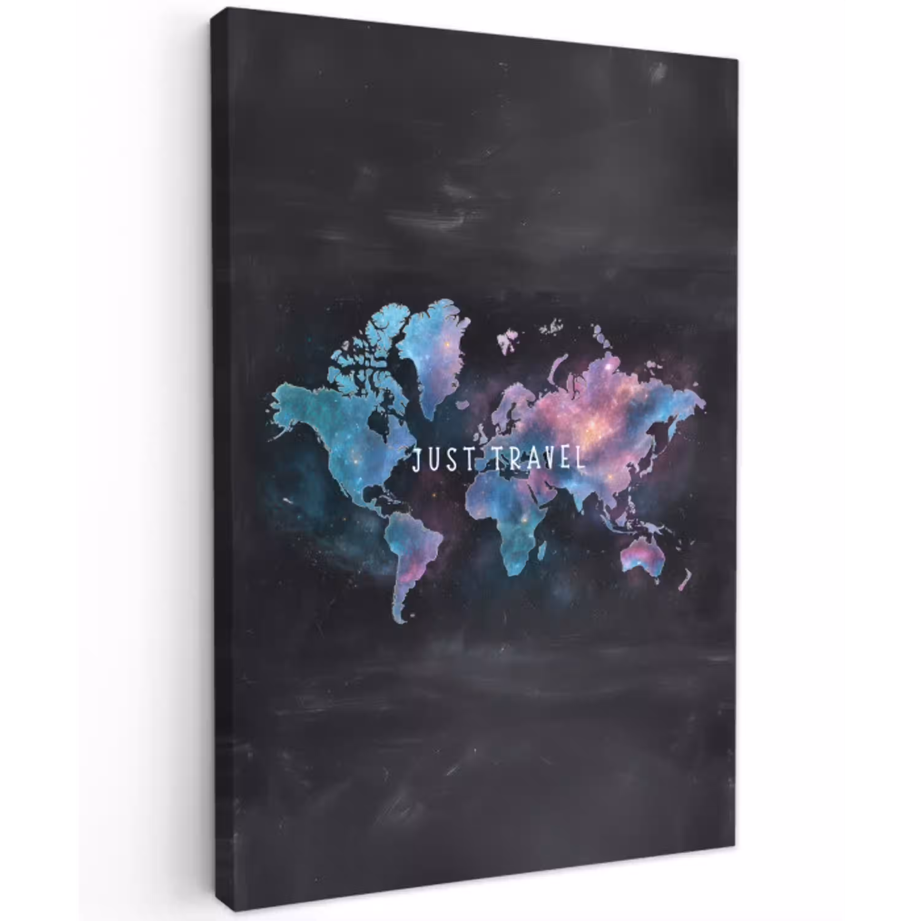 Travel - Sterrennevels - Wereldkaart - Krijtbord Tuinposter op houten frame 2 cm dik middel -3d