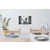 Vrouw - Spaghetti - Zwart - Wit Muursticker klein -eettafel