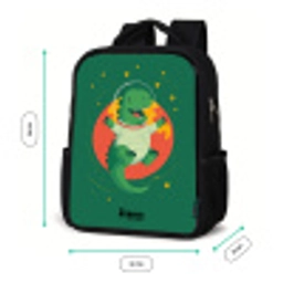 Dino - Planeet - Sterren - Groen Rugzak - Zwart middel -productfoto_formaten