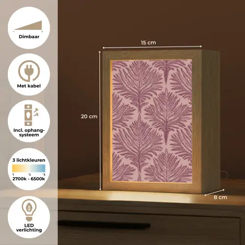 Varen - Patroon - Paars Light Box met kabel (Tafellamp) klein 925 -USP_NL