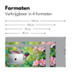 Kolibrie - Bloemen - Natuur - Kleurrijk Muismat XXL klein -sfeer5