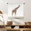 Giraffe - Dieren - Witte achtergrond - Kinderen - Jongen - Meisje Wandkleed katoen klein -sfeer5