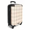 Geruit patroon in beige en crème met textuuraccenten NBS - Handbagage koffer - Kinderen Unisex middel -productfoto_3d