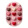 Macarons - Hartjes - Kleurrijk - Roze Wandcirkel Ovaal Forex klein -3d