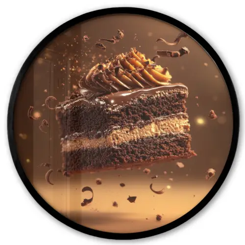 Taart - Chocolade - Eten - Brownie Fotolijst rond zonder passe partout klein -3d