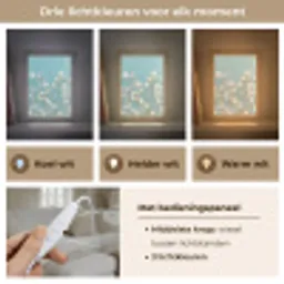 Stengels - Bloemen - Lucht - Wit Light Box met kabel (Tafellamp) klein -USP_lichtkleurNL