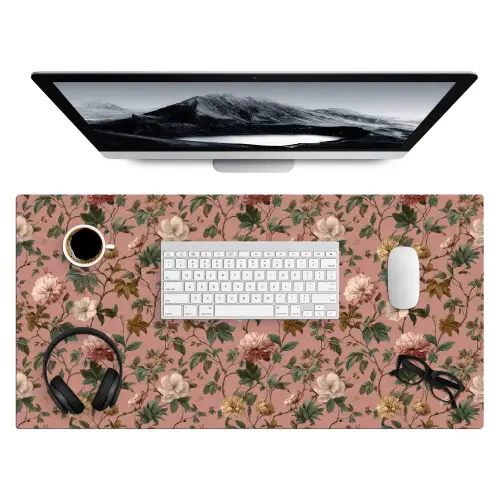 Bloemen - Klassiek - Roze Muismat XXL klein 681 -3d