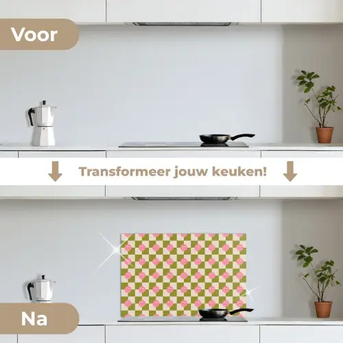 Patroon - Smileys - Blokken keuken achterwand spatscherm klein 900 -voor_na_NL