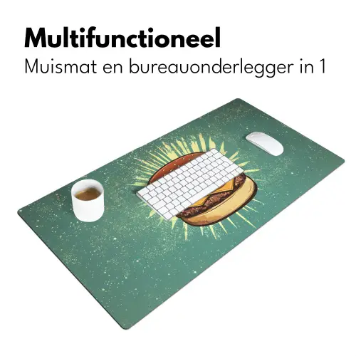 Hamburger - Illustratie - Sla - Kaas Muismat XXL klein -sfeer4