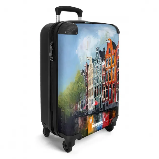Olieverf - Architectuur - Amsterdam - Stad NBS - Handbagage koffer - Unisex middel -productfoto_3d