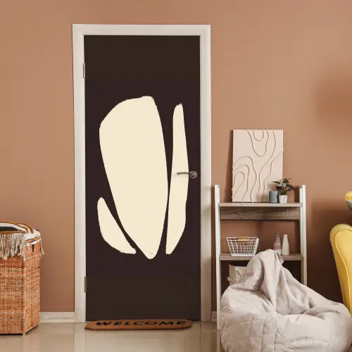 Kunst - Modern - Bruin - Abstract deurposter klein -sfeer1