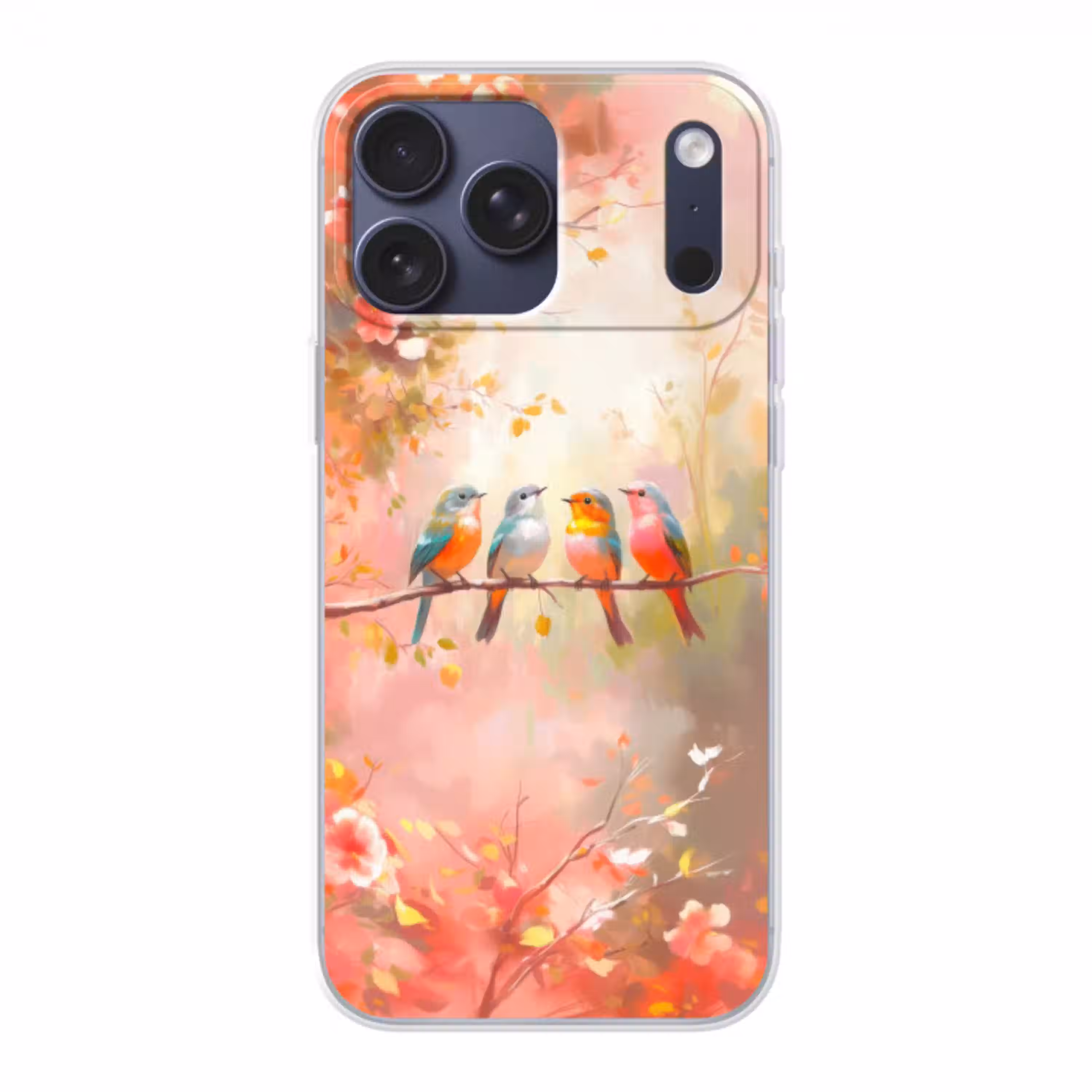 Vogels - Kleurrijk - Tak Telefoonhoesje iPhone 17 Pro Max klein -3d