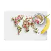 Wereldkaart - Bloemen - Subtiel Placemat vinyl groot -zzzproduct_Kitchenyeah-website