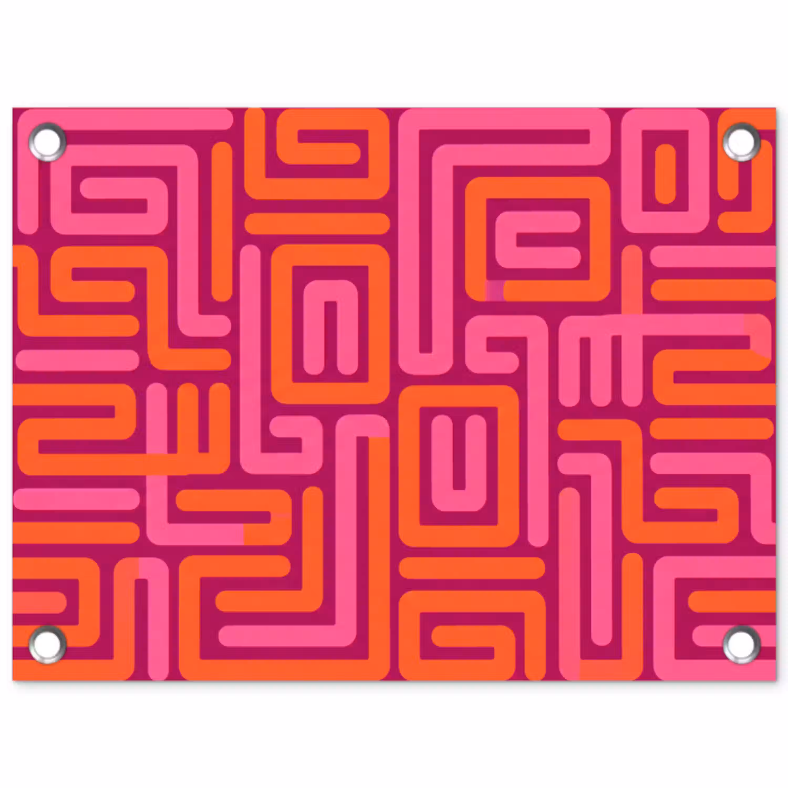 Abstract - Patroon - Lijnen - Roze - Oranje tuinposter los doek klein -3d