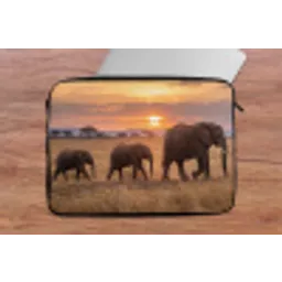 Olifanten - Savanne - Zonsondergang - Afrika - Warm laptophoes neopreen klein -tafel