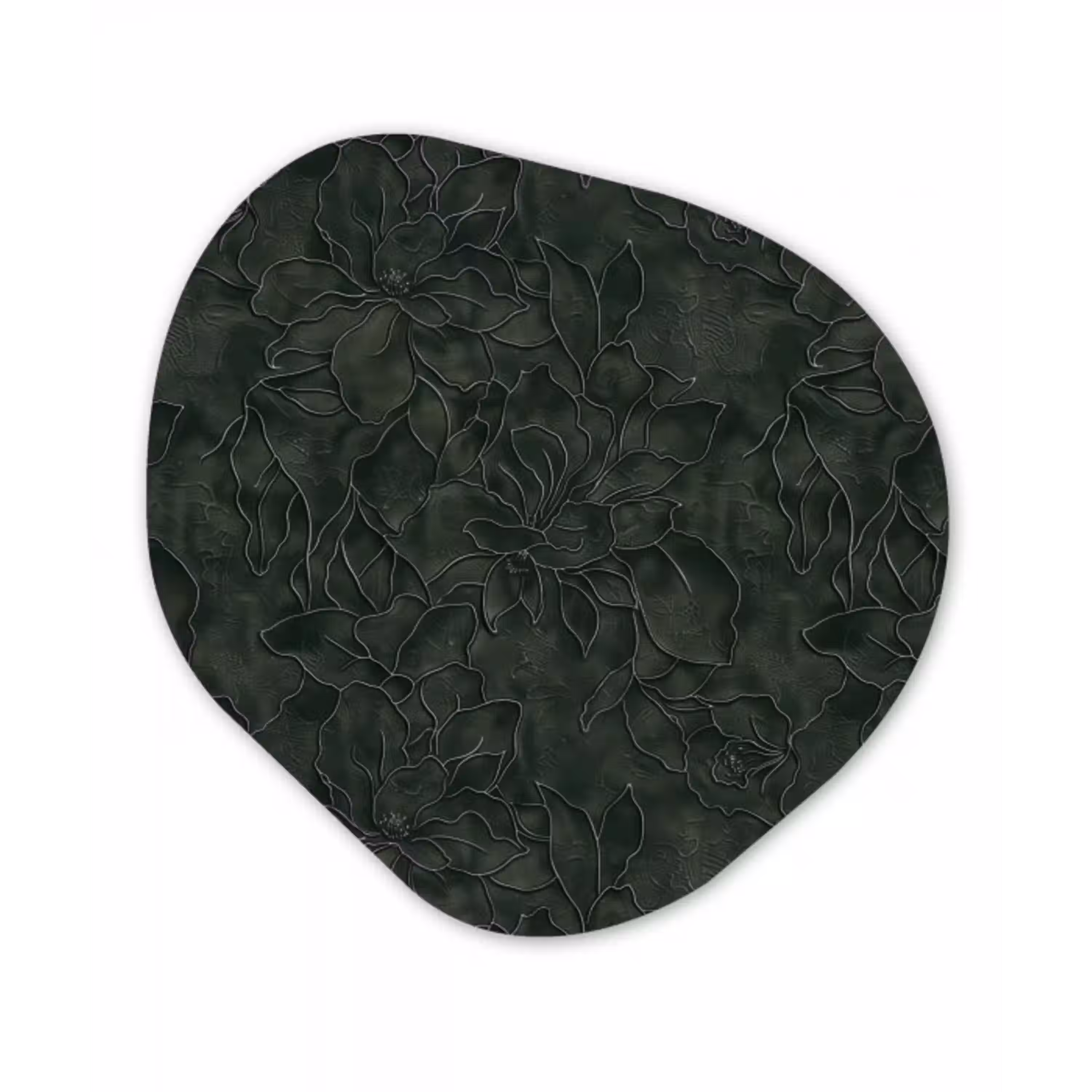 Bloemen - Lijnen - Groen Wandcirkel Organisch Forex 3mm klein 629 -3d