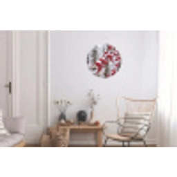 Bessen - Takken - Sneeuw - Winter - Kleurrijk Wandcirkel aluminium klein -woonkamer