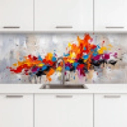 Abstract - Schilderij - Kleurrijk - Dynamisch keuken achterwand 2 middel -3d