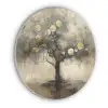 Beige - Abstract - Boom - Goud Akoestische PET Vilt - Rond klein -3d