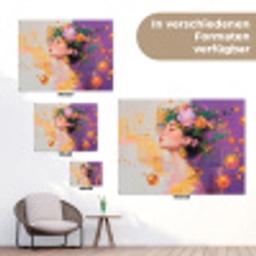 Abstract - Vrouw - Bloemenkroon - Goud tuinposter los doek klein -Xsfeer9_DE