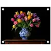 Tulpen - Kleuren - Hout - Vaas tuinposter los doek klein -3d