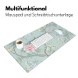 Vogel - Bloemen - Kleurrijk Muismat XXL klein -ysfeer4_duits