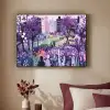 Park - Bomen - Bloemen - Gebouwen Textielframe zwart klein -sfeer1