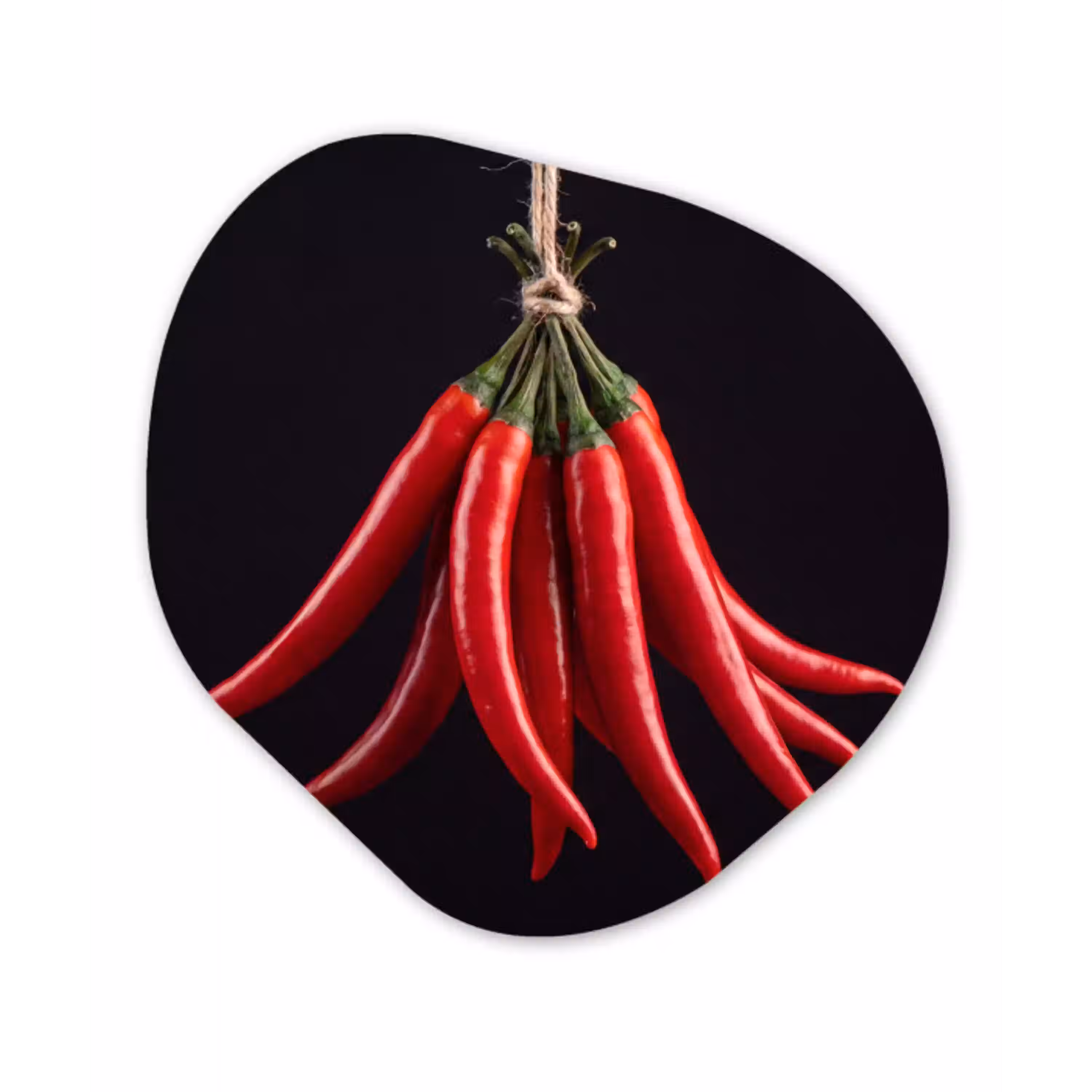 Rode peper - Eten Wandcirkel Organisch Forex 3mm klein -3d