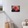 Zon - Krijger - Bomen - Bergen tuinposter los doek klein -sfeer8