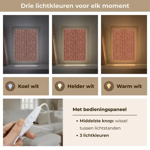 Abstract - Textuur - Bruin Light Box met kabel (Tafellamp) klein 925 -USP_lichtkleurNL