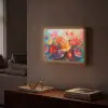 Bloemen - Kleurrijk - Verf - Abstract - Kunst Light Box met batterij (Wandlamp) middel -sfeer1