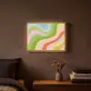 Lijnen - Pasteltinten - Golvend Light Box met batterij (Wandlamp) middel -sfeer4